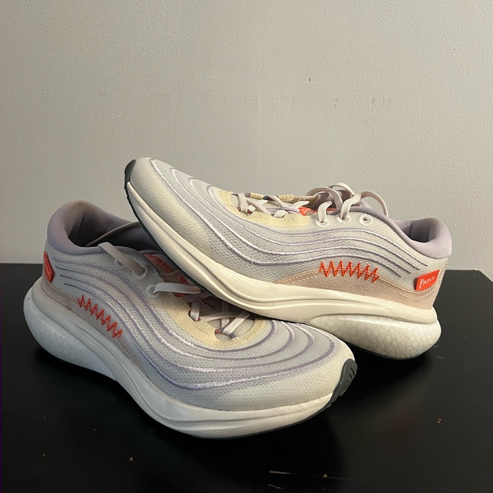 adidas Cream and Orange Athletic Shoes with Streamlined Design